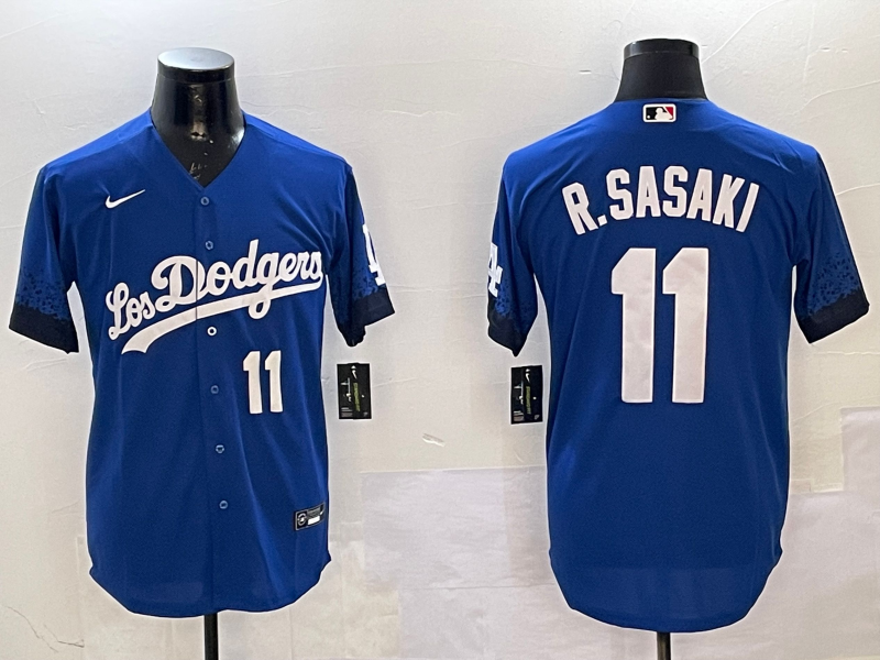 Men Los Angeles Dodgers #11 R Sasaki blue 2025 MLB nike jersey style 10->los angeles dodgers->MLB Jersey